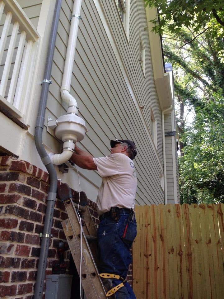 A radon mitigation system. 