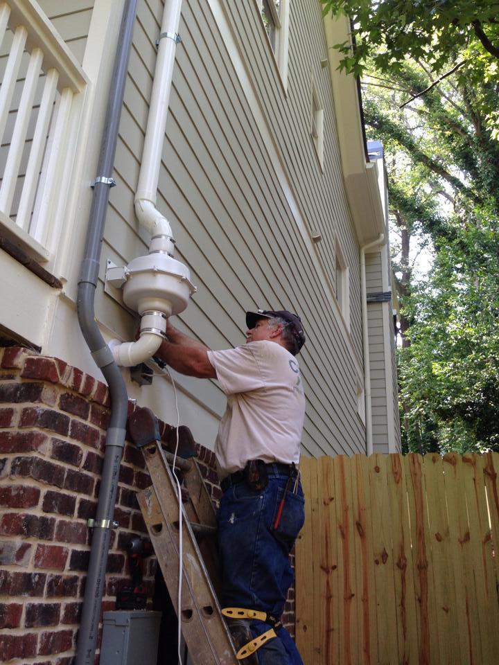 A radon mitigation system. 